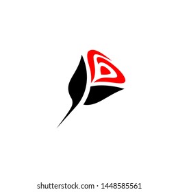 RED ROSE FLORAL VECTOR LOGO DESIGN, EDITABLE, SIMPLE AND CLEAN STYLE