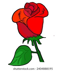 rote Rosenblume im schönen Vektorformat für die Dekoration