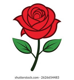Red Rose Flower Colorful vector - This elegant floral vector is perfect for romantic designs, weddings, tattoos, beauty branding, or decorative prints.