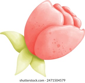Red rose, flower from digital painting