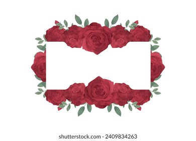 Fondo del marco de la flor rosa roja