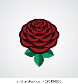 red rose flower graphic vector symbol