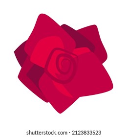 Red rose flower. Hand drawn vector illustration, isolated on white background
