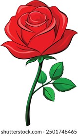 Red Rose Flower Icon Vector Illustration