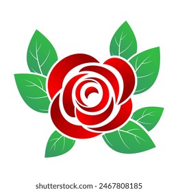 Vector de diseño de ilustración de flor de rosa roja