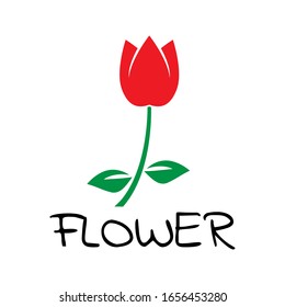 red rose flower logo for flower shop