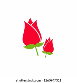 Red Rose Flower Logo Template Vector Icon Illustration Design