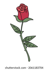 red rose flower nature icon