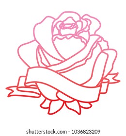 red rose flower ribbon decoration delicate