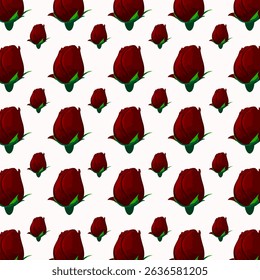 Red rose flower seamless pattern vector. Red rose flower background illustration vector