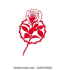 red rose flower silhouette vector concept