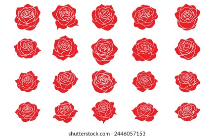 Colección de Vector floral de rosa roja