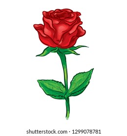 Similar Images, Stock Photos & Vectors of Red rose cartoon style on