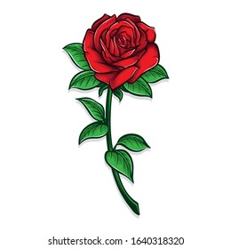 Similar Images, Stock Photos & Vectors of Red rose cartoon style on