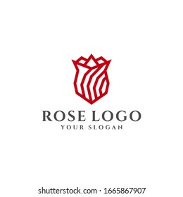 Red Rose Flower Vector illustration abstract icon