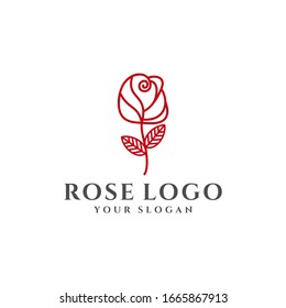 Red Rose Flower Vector illustration abstract icon