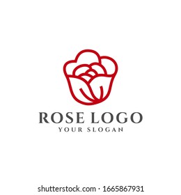 Red Rose Flower Vector illustration abstract icon