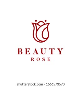 Red Rose Flower Vector illustration abstract icon