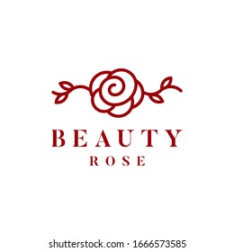 Red Rose Flower Vector illustration abstract icon