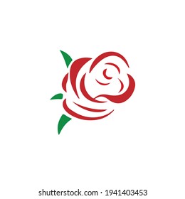 Red Rose Flower Vector illustration abstract icon