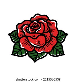 Red rose flower vector illustration
