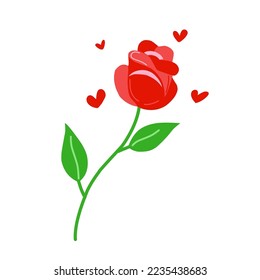 Red rose flower vector illustration suitable for valentine theme, birthday gift content, love, holiday gift