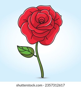 Red rose flower vector illustration