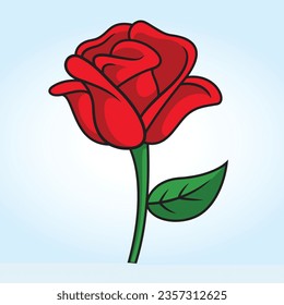 Ilustración vectorial de la rosa roja