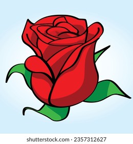 Ilustración vectorial de la rosa roja