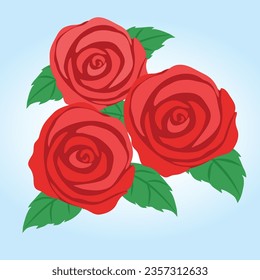 Red rose flower vector illustration