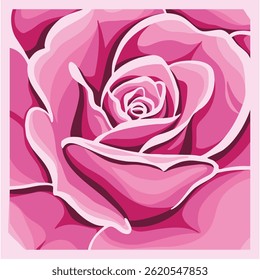 Red Rose Flower Vector Illustration. Pink rose for wedding design. 