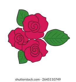 Red rose flower vector illustration, elegant and romantic design element, perfect for wedding, Valentine's Day, and floral-themed projects. Classic love motif. - Powered by Shutterstock - Get 15% off with code: PIKWIZARD15