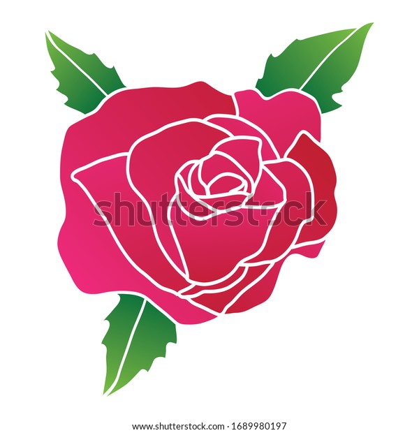 Red Rose Flower Vector Illustration Isolated Stock Vector Royalty Free 1689980197 Shutterstock 2988