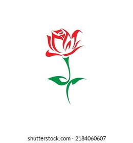red rose flower vector. isolated white background