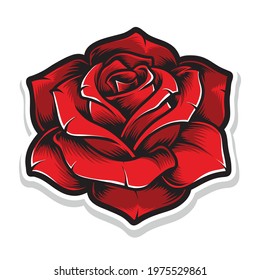 red rose flower vector logo