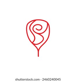 Red rose flower vector logo design