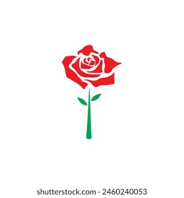 Diseño del logotipo del Vector de flores de rosa roja
