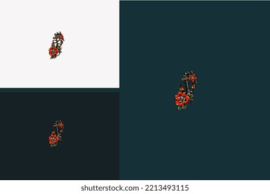 red rose flowers and anchor vector illustration deisgn