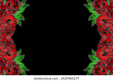 red rose flowers with beautiful gradient colour for commercial branding company's or wedding invitation 