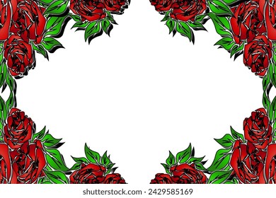 red rose flowers with beautiful gradient colour for commercial branding company's or wedding invitation 