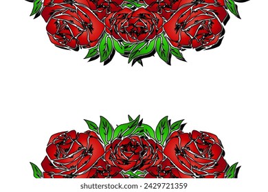 red rose flowers with beautiful gradient colour for commercial branding company's or wedding invitation 
