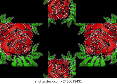 red rose flowers with beautiful gradient colour for commercial branding company's or wedding invitation 