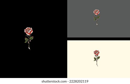 flores rojas hermosa mascota de ilustraciones vectoriales