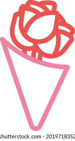 Flores rojas, ilustración, vector sobre un fondo blanco.