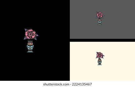 red rose flowers vector illustration logo concept