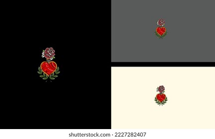 red rose flowers vintage vector tattoo design