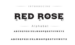 Red Rose Font. Alphabet. Script. Typeface. Label .Vintage Typeface. For Labels And Different Type Designs