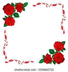 Red Rose Frame Stock Vector (Royalty Free) 1354642712 | Shutterstock
