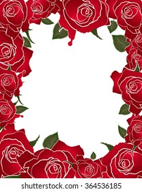 red rose frame vector illustration
