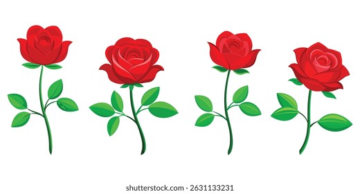 red rose with green leaves and a branch 